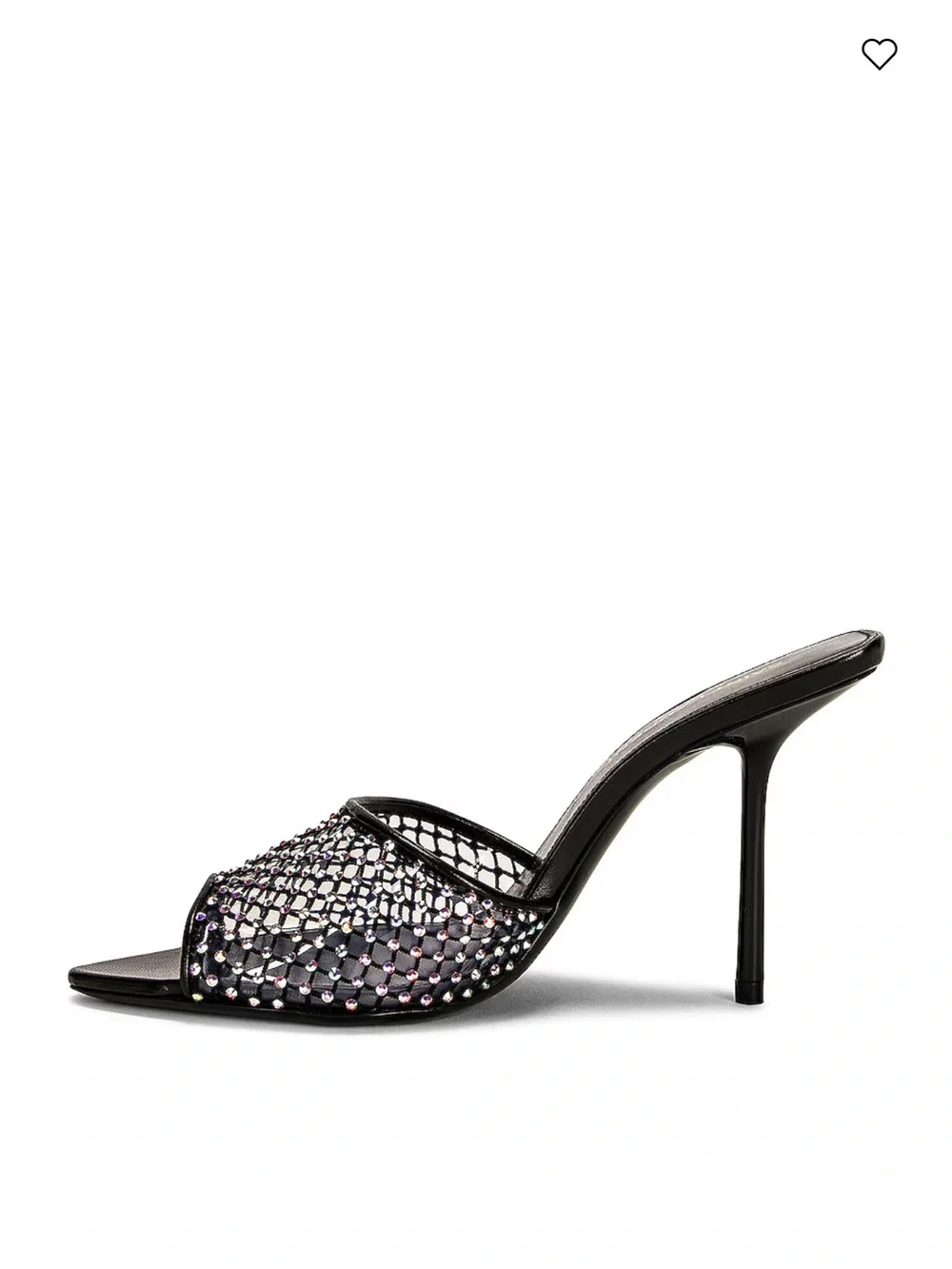 Saint Laurent Black Crystal-Embellished Mesh Mules - Picture 4 of 7